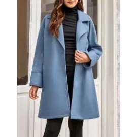 Ladies Casual Loose Lapel Woolen Coat