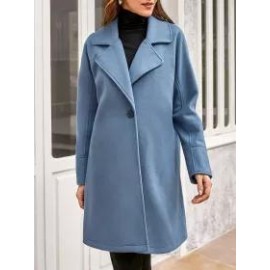 Ladies Casual Loose Lapel Woolen Coat