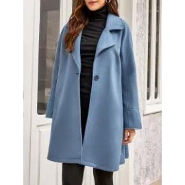 Ladies Casual Loose Lapel Woolen Coat