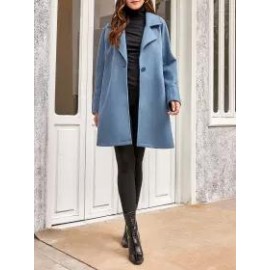 Ladies Casual Loose Lapel Woolen Coat