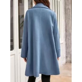 Ladies Casual Loose Lapel Woolen Coat
