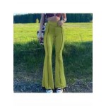 European And American Foreign Trade Women's New Style Line Collision Color Anti-car High-waist Flared Pants Casual Yoga Hot Girl Trousers Whole Women
