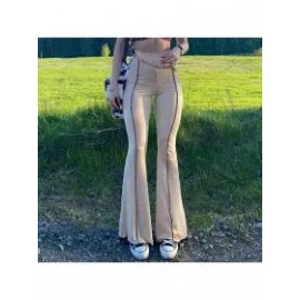 European And American Foreign Trade Women's New Style Line Collision Color Anti-car High-waist Flared Pants Casual Yoga Hot Girl Trousers Whole Women