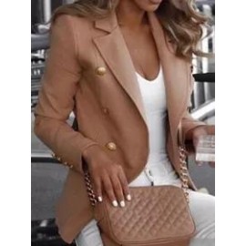 Fashion Casual Lapel Decorative Button Blazer