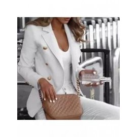 Fashion Casual Lapel Decorative Button Blazer
