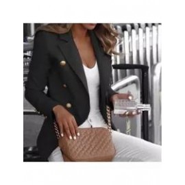 Fashion Casual Lapel Decorative Button Blazer