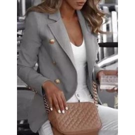 Fashion Casual Lapel Decorative Button Blazer