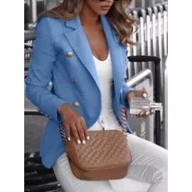 Fashion Casual Lapel Decorative Button Blazer