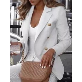 Fashion Casual Lapel Decorative Button Blazer