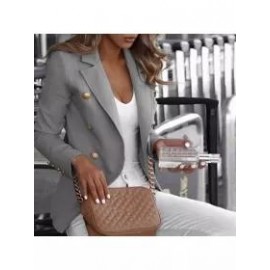 Fashion Casual Lapel Decorative Button Blazer