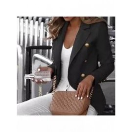 Fashion Casual Lapel Decorative Button Blazer