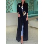 Women's Fashion Elegant Gold And Silver Round Neck Sequins Embellished Cotton And Linen Cardigan