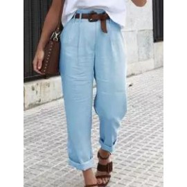 Casual Solid Color Loose Casual Pants