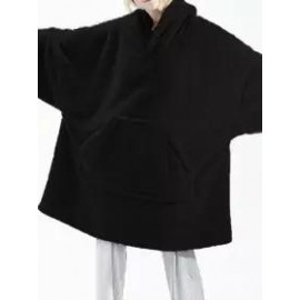 Casual Oversized Cashmere Home Pocket Hooded Coat
