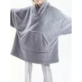 Casual Oversized Cashmere Home Pocket Hooded Coat