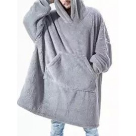 Casual Oversized Cashmere Home Pocket Hooded Coat