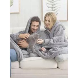 Casual Oversized Cashmere Home Pocket Hooded Coat