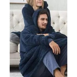 Casual Oversized Cashmere Home Pocket Hooded Coat