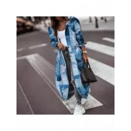 Ladies Fashion New Check Print Casual Daily Coat