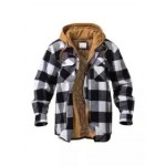 Men's Checkered Textured Winter Thick Hooded Jacket