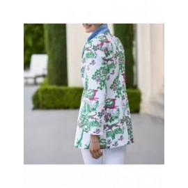 Ladies British Style Lapel Print Blazer