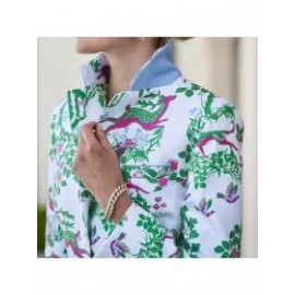 Ladies British Style Lapel Print Blazer