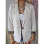 Casual Loose Leopard Print Long Sleeve Cardigan Blazer