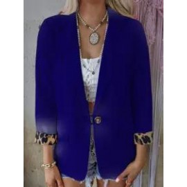Casual Loose Leopard Print Long Sleeve Cardigan Blazer