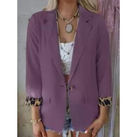 Casual Loose Leopard Print Long Sleeve Cardigan Blazer