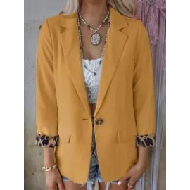 Casual Loose Leopard Print Long Sleeve Cardigan Blazer