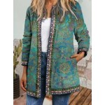 Vintage Ethnic Print Long Sleeve Jacket