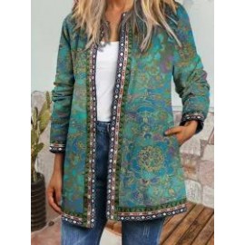 Vintage Ethnic Print Long Sleeve Jacket