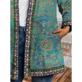Vintage Ethnic Print Long Sleeve Jacket