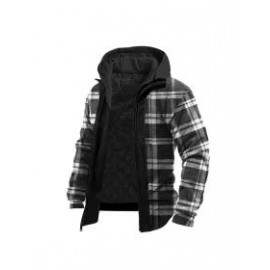 Checkered Checkerboard Retro Men's Outdoor Warm Fleece Tactics Jacket