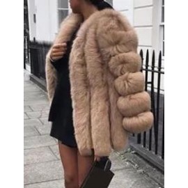 Fashion Faux Fur Long Sleeve Coats