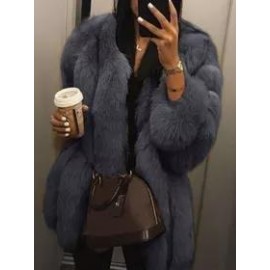 Fashion Faux Fur Long Sleeve Coats