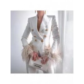 Casual Commuter Ostrich-feathered Blazer