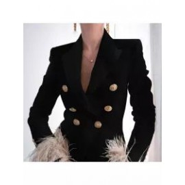 Casual Commuter Ostrich-feathered Blazer