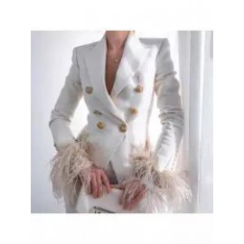 Casual Commuter Ostrich-feathered Blazer
