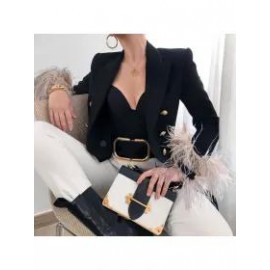 Casual Commuter Ostrich-feathered Blazer