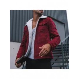 Vintage Red Corduroy Plus Fleece Jacket