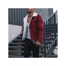 Vintage Red Corduroy Plus Fleece Jacket