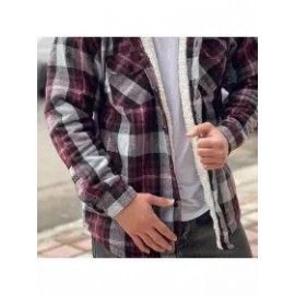 Men's Plaid Plus Velvet Padded Hooded Jacket