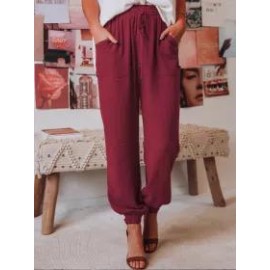 Casual Comfort Drawstring Harem Pants