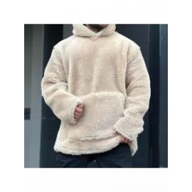 Lamb Wool Padded Hooded Sweatshirt