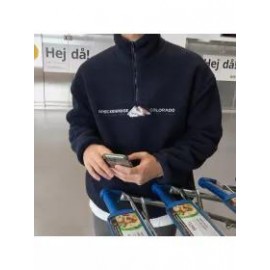 Mens Fleece Printed Casual Sweatshirt