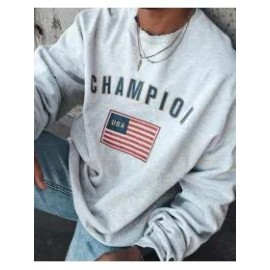 Champion Printed Crew Neck Sweatshirt