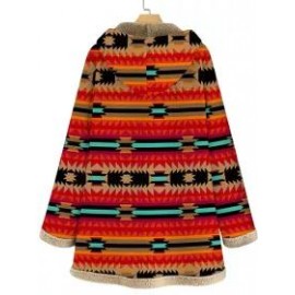 Retro Ethnic Print Plus Velvet Coat
