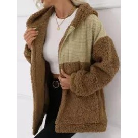 Solid Color Loose Lamb Wool Thick Cardigan Coat