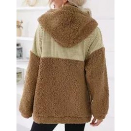 Solid Color Loose Lamb Wool Thick Cardigan Coat